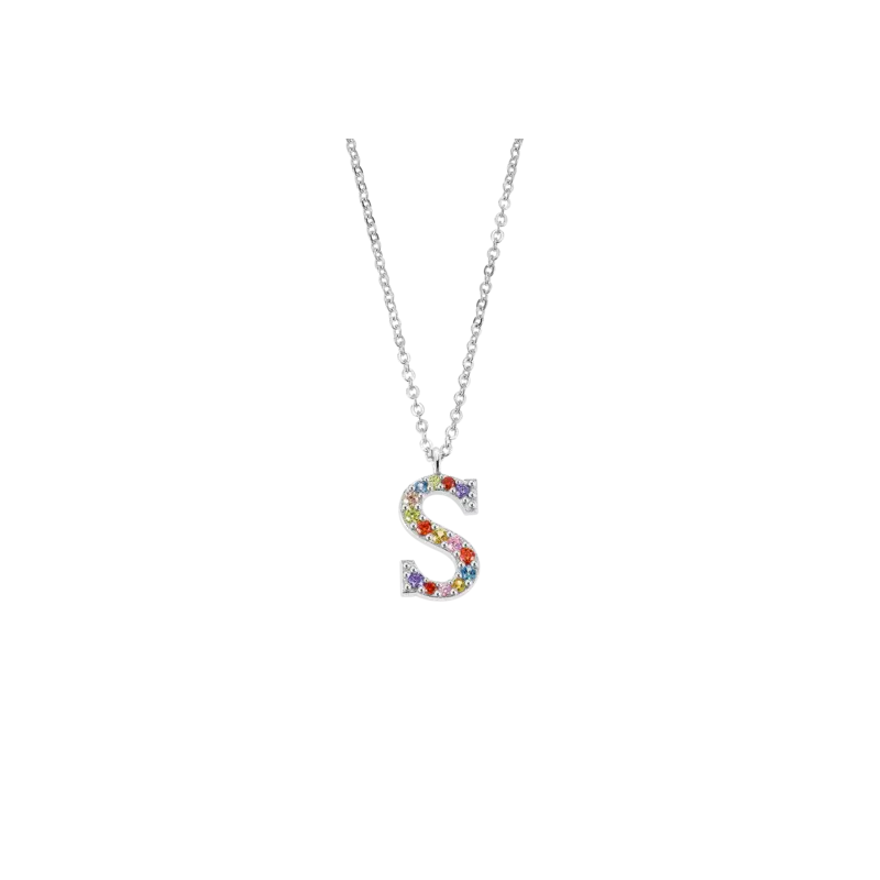 Collar Lotus Silver Letra "S" Multicolor LP3426-1/S