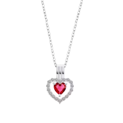 Collar Lotus Silver Corazón Rojo LP3555-1/3