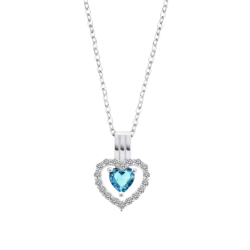 Collar Lotus Silver Corazón Aguamarina LP3555-1/4