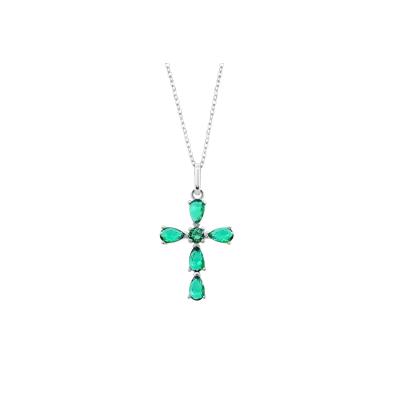 Collar Lotus Silver Cruz Sinfos Verde LP3558-1/2