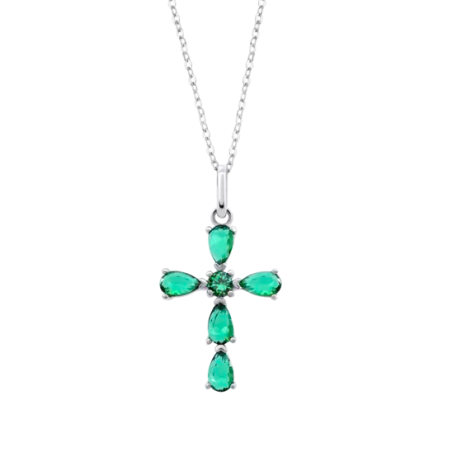 Collar Lotus Silver Cruz Sinfos Verde LP3558-1/2