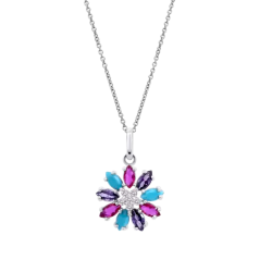 Collar Lotus Silver Flor Multicolor LP3560-1/2