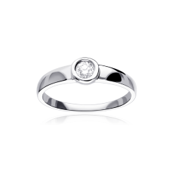Anillo "Bouton" Oro Blanco 18k y Diamante 0.15 cts