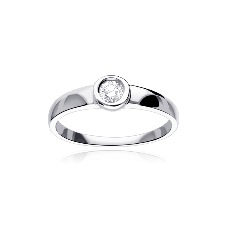 Anillo "Bouton" Oro Blanco 18k y Diamante 0.15 cts