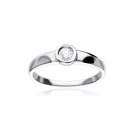 Anillo "Bouton" Oro Blanco 18k y Diamante 0.15 cts