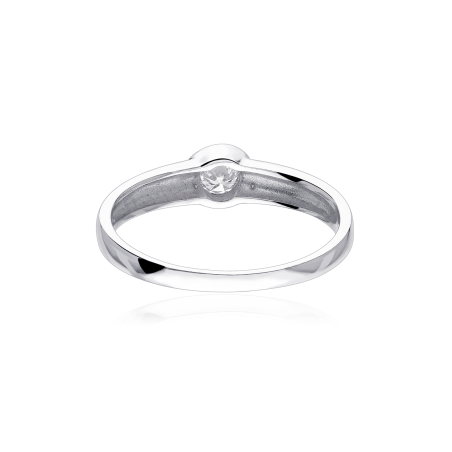 Anillo "Bouton" Oro Blanco 18k y Diamante 0.15 cts