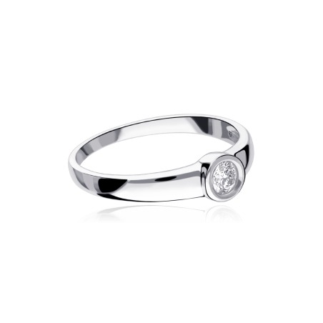 Anillo "Bouton" Oro Blanco 18k y Diamante 0.15 cts