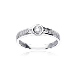 Anillo "Matera" Oro Blanco 18k  y Diamantes 0.15 cts