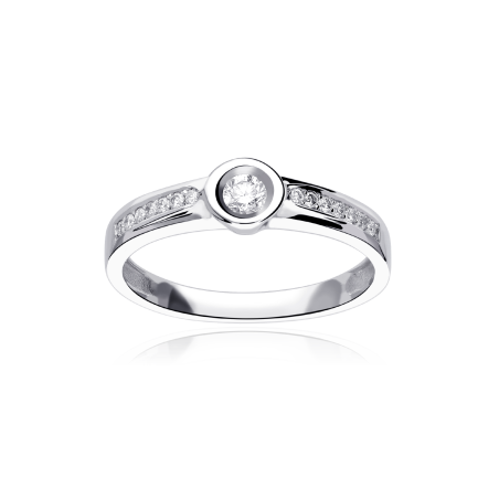 Anillo "Matera" Oro Blanco 18k  y Diamantes 0.15 cts