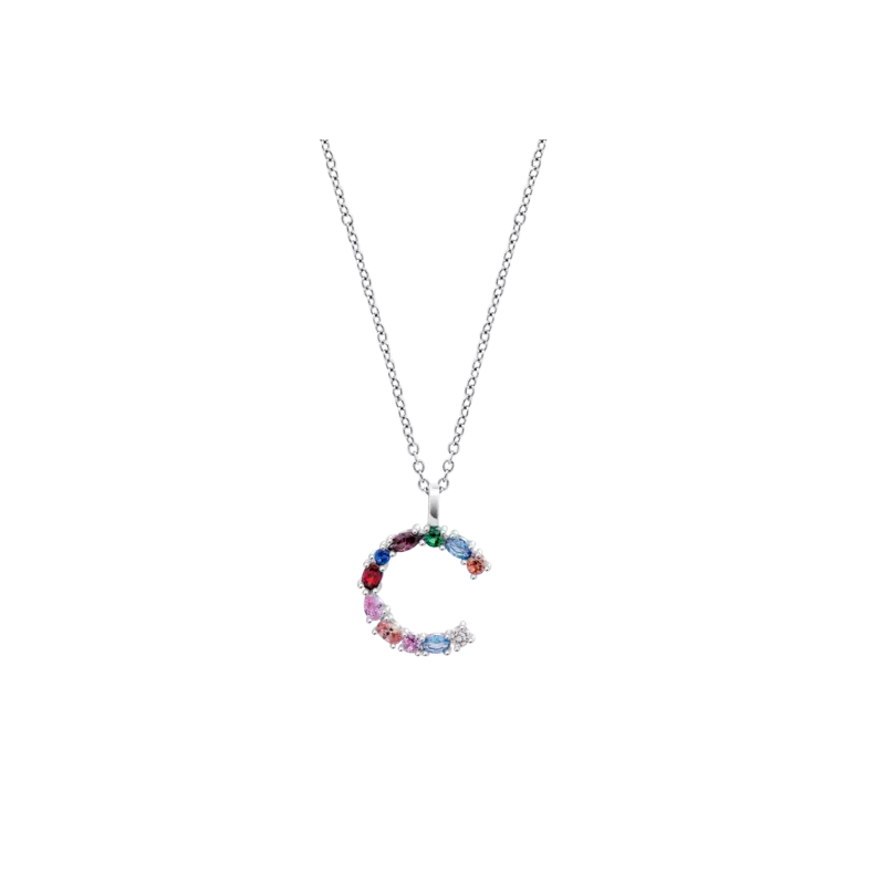 Collar Lotus Silver Letra "C" Multicolor LP3635-1/C