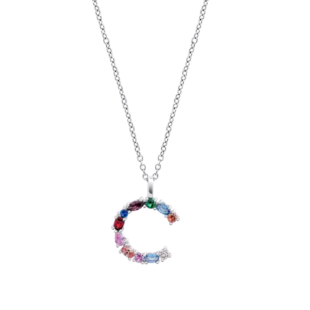 Collar Lotus Silver Letra "C" Multicolor LP3635-1/C