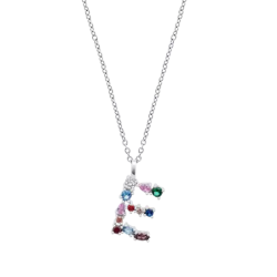 Collar Lotus Silver Letra "E" Multicolor LP3635-1/E