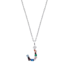 Collar Lotus Silver Letra "J" Multicolor LP3635-1/J