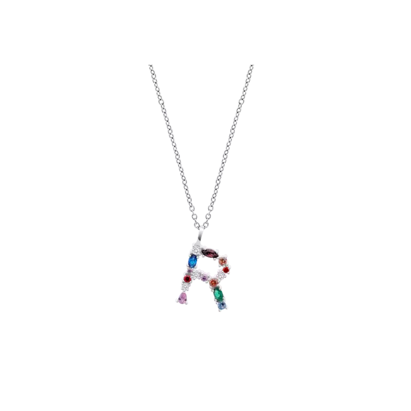 Collar Lotus Silver Letra "R" Multicolor LP3635-1/R