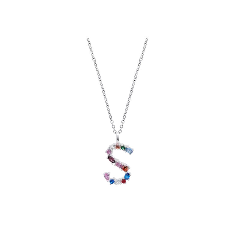 Collar Lotus Silver Letra "S" Multicolor LP3635-1/S