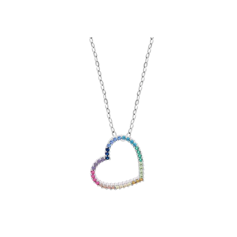 Collar Lotus Silver Corazón Multicolor LP3670-1/2