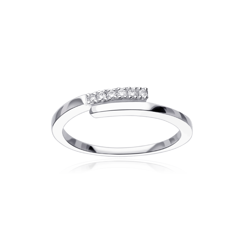 Anillo "Agrigento" Oro Blanco 18k y Diamantes 0.05 cts