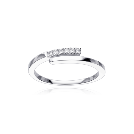 Anillo "Agrigento" Oro Blanco 18k y Diamantes 0.05 cts