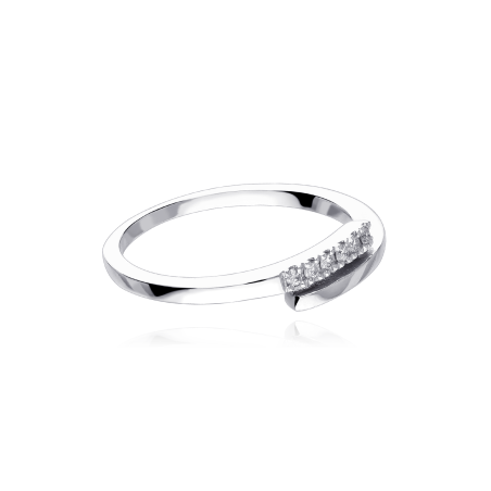 Anillo "Agrigento" Oro Blanco 18k y Diamantes 0.05 cts