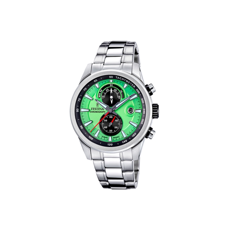 Reloj Festina acero esfera verde chrono hombre F20694/3