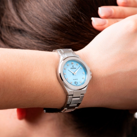 Reloj Festina mujer acero esfera celeste F20700/3