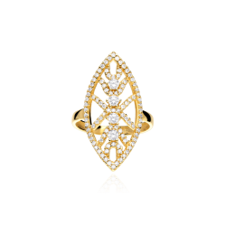 Anillo Lanzadera Oro 18k Circonitas "Domani"