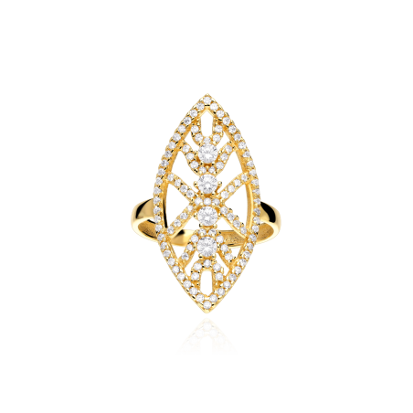 Anillo Lanzadera Oro 18k Circonitas "Domani"