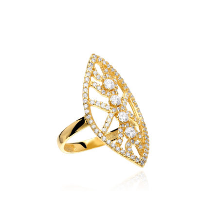 Anillo Lanzadera Oro 18k Circonitas "Domani"