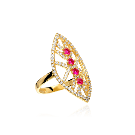 Anillo Lanzadera Oro 18k Rubíes "Domani"