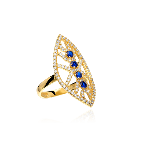 Anillo Lanzadera Oro 18k Zafiros "Domani"