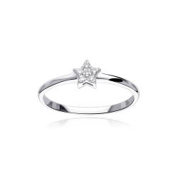 Anillo  "Varese" Oro Blanco 18k y Diamantes 0.06 cts