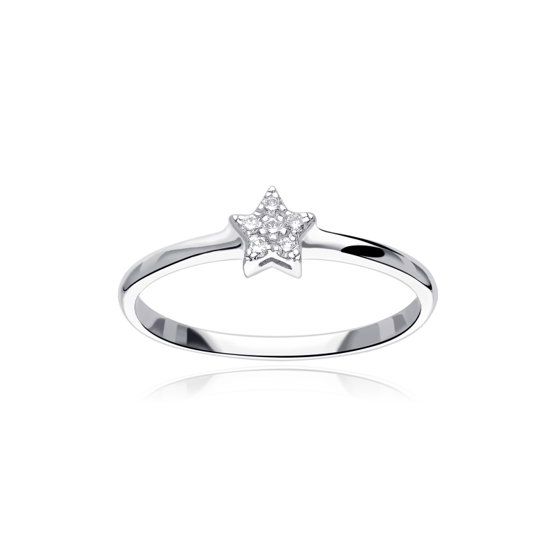 Anillo  "Varese" Oro Blanco 18k y Diamantes 0.06 cts