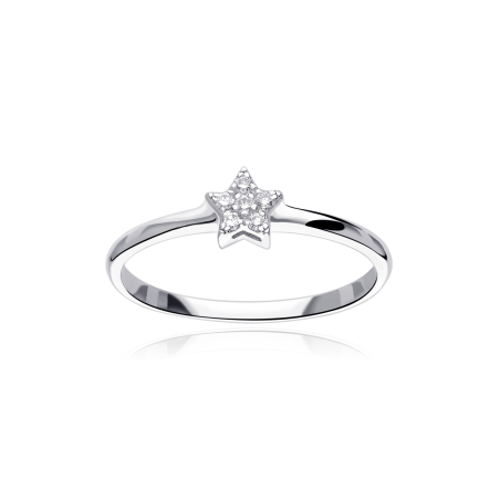 Anillo  "Varese" Oro Blanco 18k y Diamantes 0.06 cts