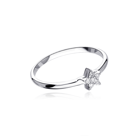 Anillo  "Varese" Oro Blanco 18k y Diamantes 0.06 cts