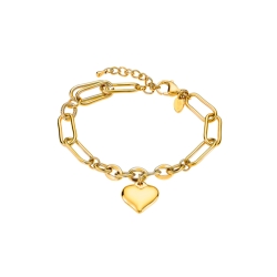 Pulsera Lotus acero mujer corazón dorado LS2334-2/2