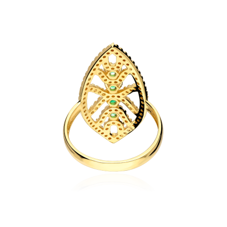 Anillo Lanzadera Oro 18k Esmeraldas "Domani"