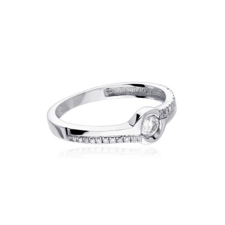 Anillo "Battipaglia" Oro Blanco 18k y Diamantes 0.15 cts