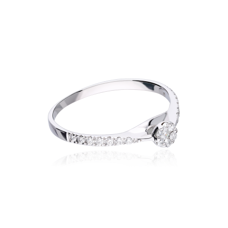 Anillo "Latina" Oro Blanco 18k y Diamantes 0.15 cts