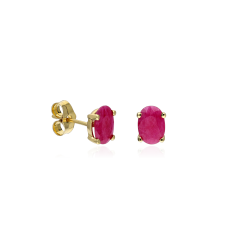 PENDIENTES "HAKONE" ORO 18K Y RUBÍES NATURALES