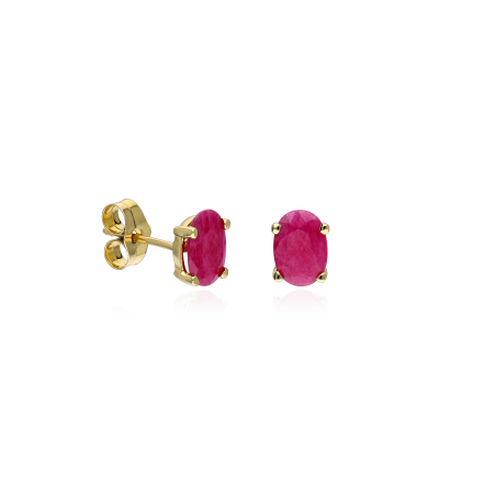 PENDIENTES "HAKONE" ORO 18K Y RUBÍES NATURALES