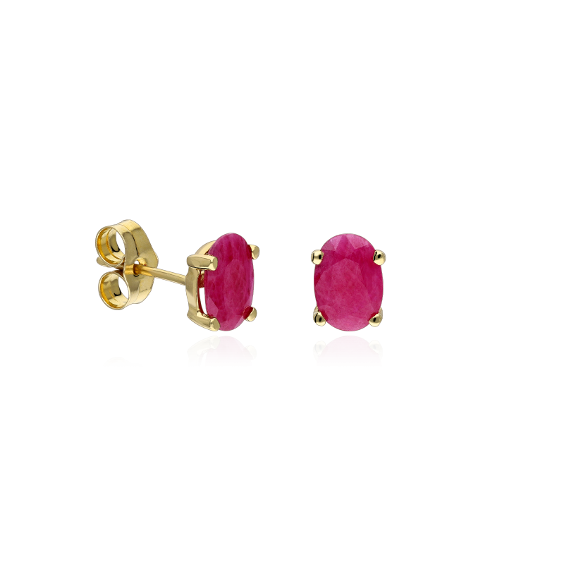 PENDIENTES "NARA" ORO 18K Y RUBÍES NATURALES