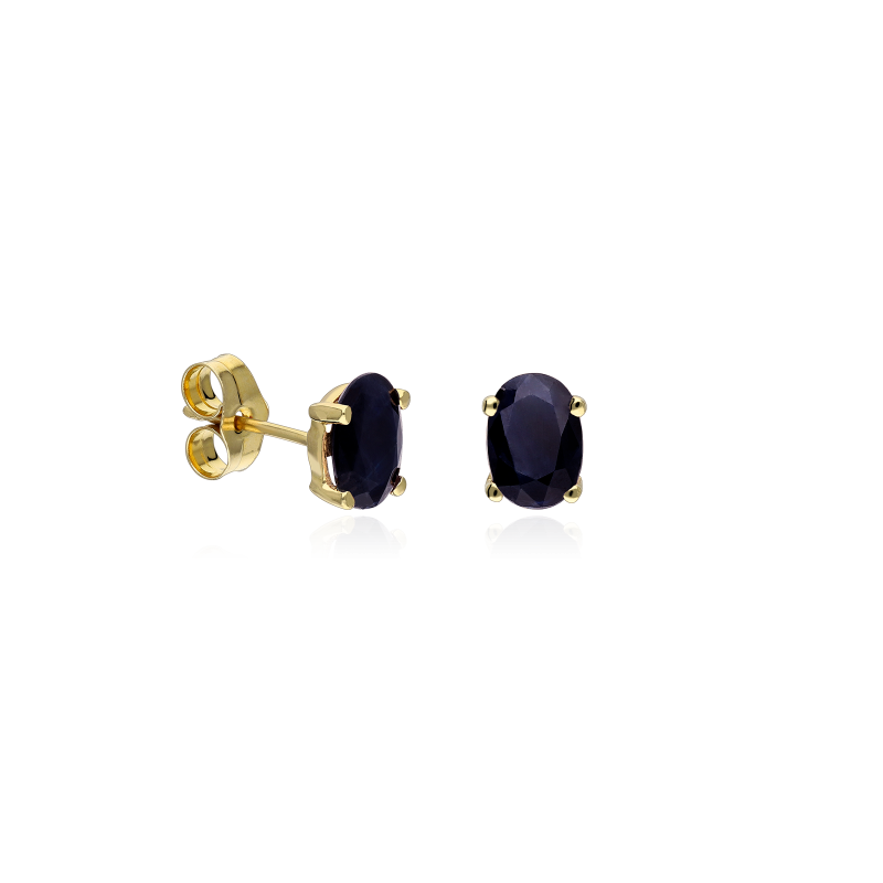 PENDIENTES "NIIGATA" ORO 18K Y ZAFIROS NATURALES