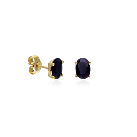 PENDIENTES "NIIGATA" ORO 18K Y ZAFIROS NATURALES