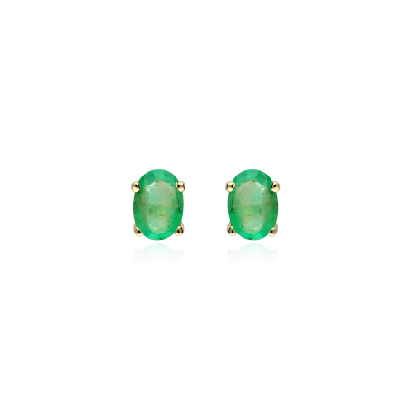 Pendientes "Nikko" Oro 18k  y Esmeraldas naturales