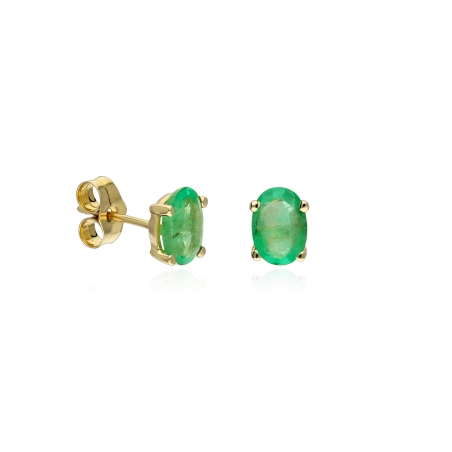 Pendientes "Nikko" Oro 18k  y Esmeraldas naturales