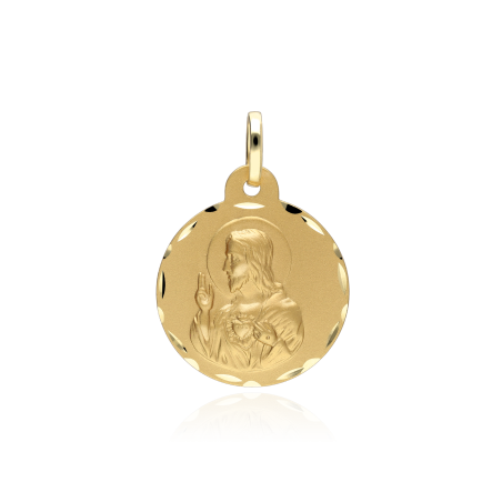 Escapulario Oro 18k 20mm "Virgen de las Angustias y Jesús"