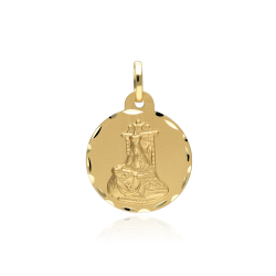 Escapulario Oro 18k 20mm "Virgen de las Angustias y Jesús"