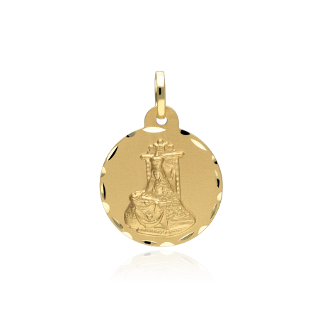 Escapulario Oro 18k 20mm "Virgen de las Angustias y Jesús"