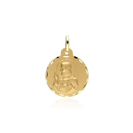 Escapulario Oro 18k 16mm "Virgen de las Angustias y Jesús"