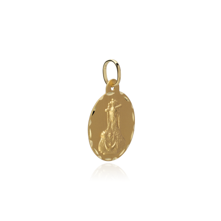 Escapulario Oro 18k 16mm "Virgen de las Angustias y Jesús"